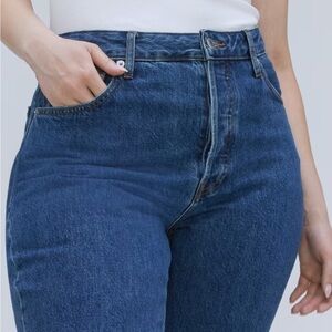 NWT Everlane denim the curvy 90’s cheeky jean in 32 women’s deep Atlantic button